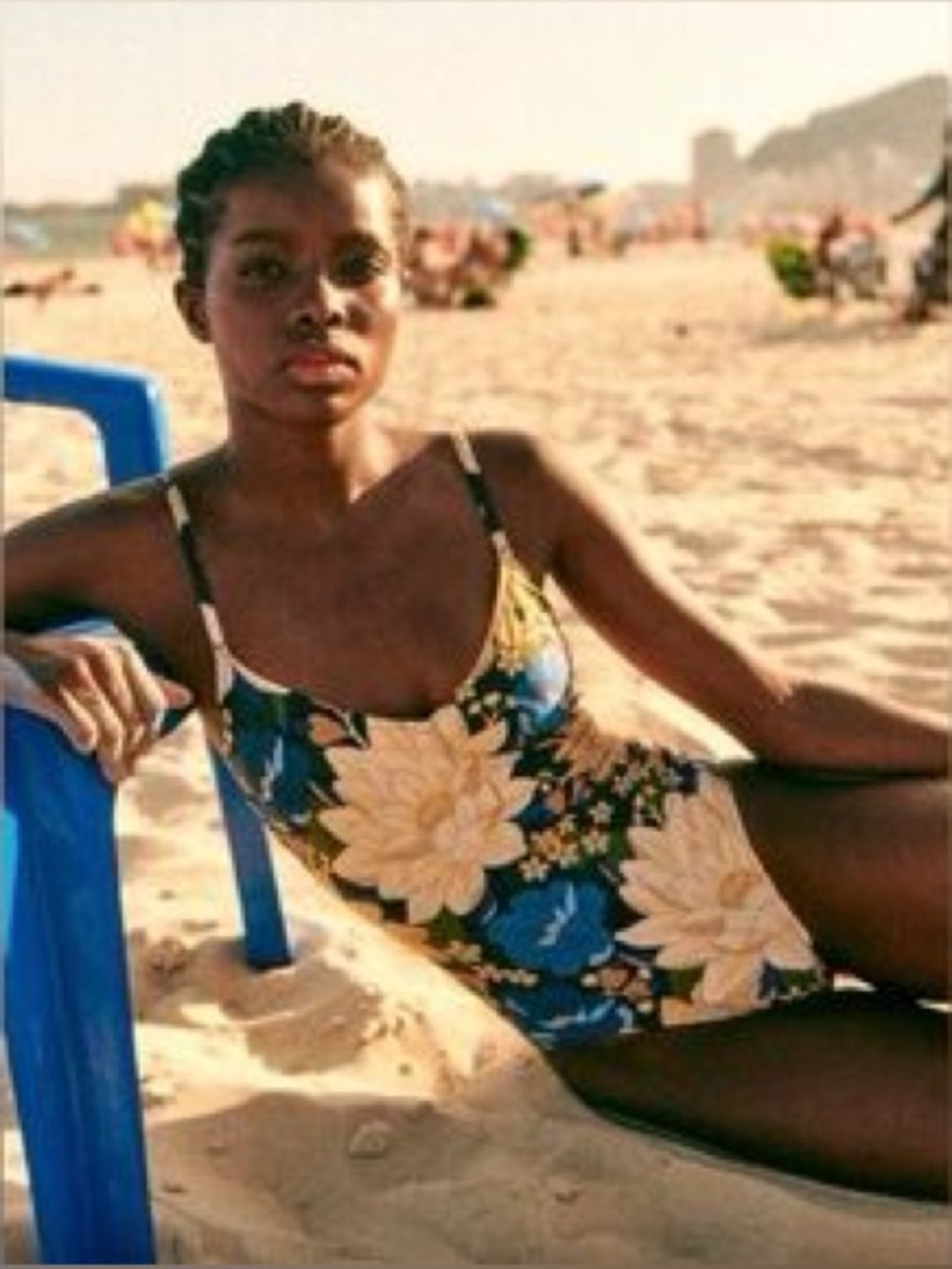 FARM Rio Navy One-Piece Swimsuit with Yellow Floral Print